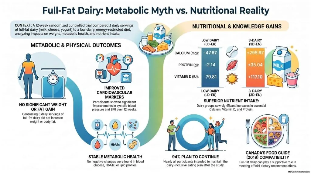Full-fat dairy products studied in nutrition research