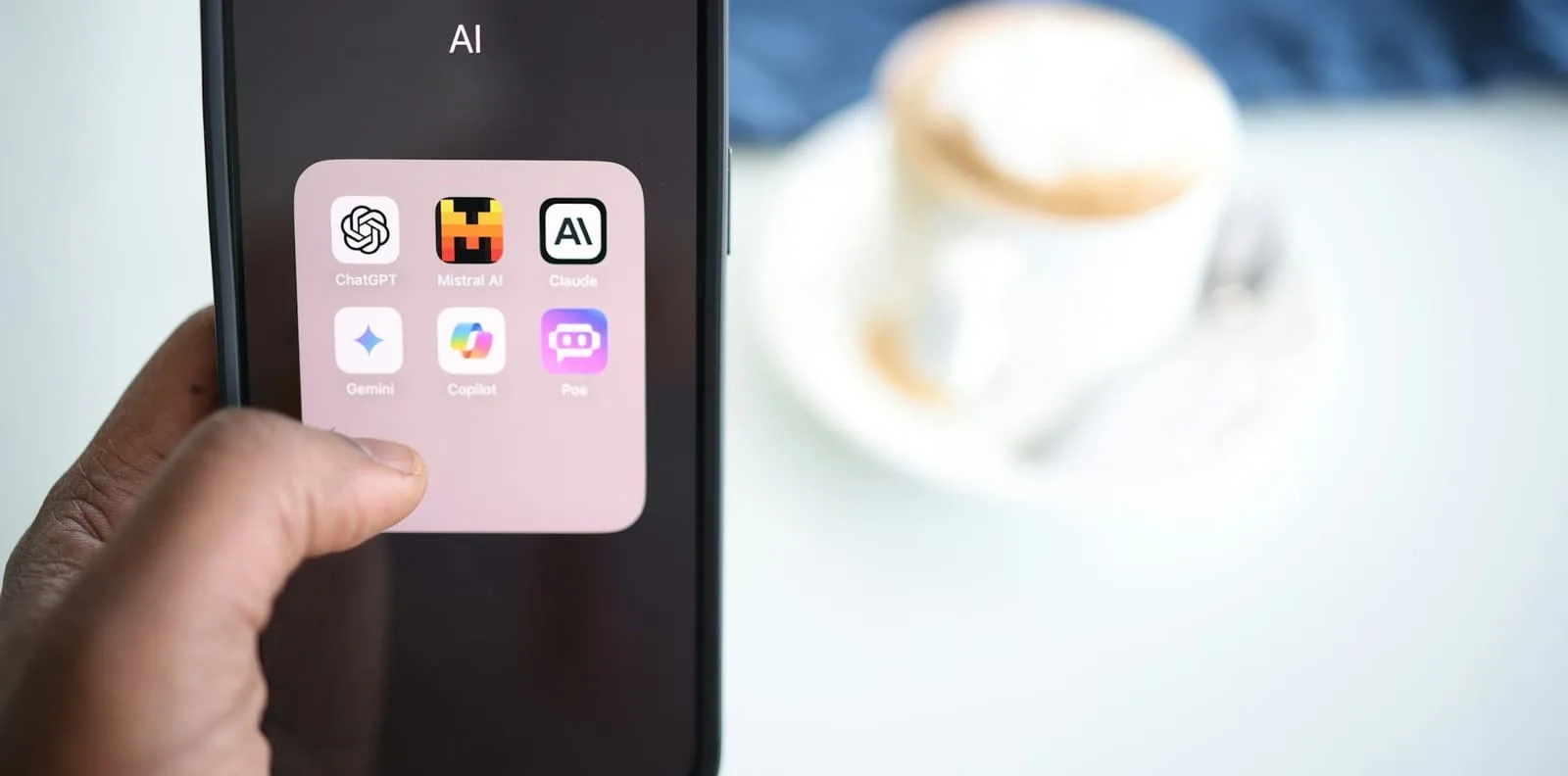 Generative AI apps — ChatGPT, Claude, Mistral, Gemini — on a smartphone